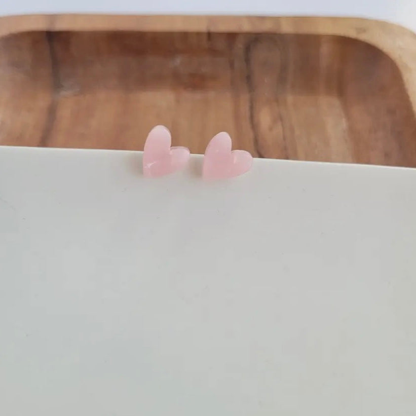 Heart Studs Pink