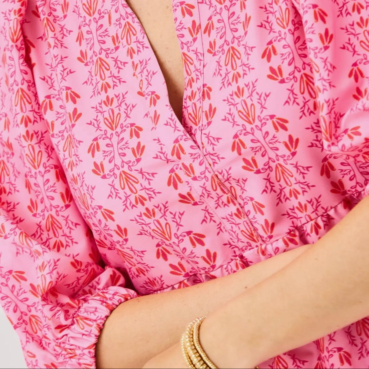 Cameron Dress Heirloom Vine Pink