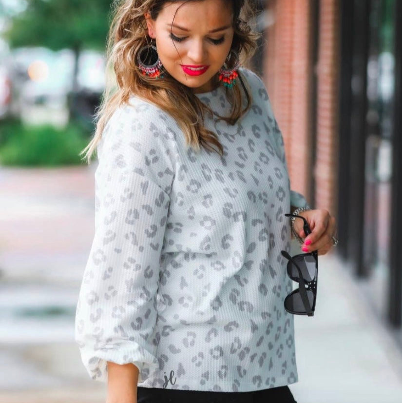 Leopard and Lattes Waffle Top