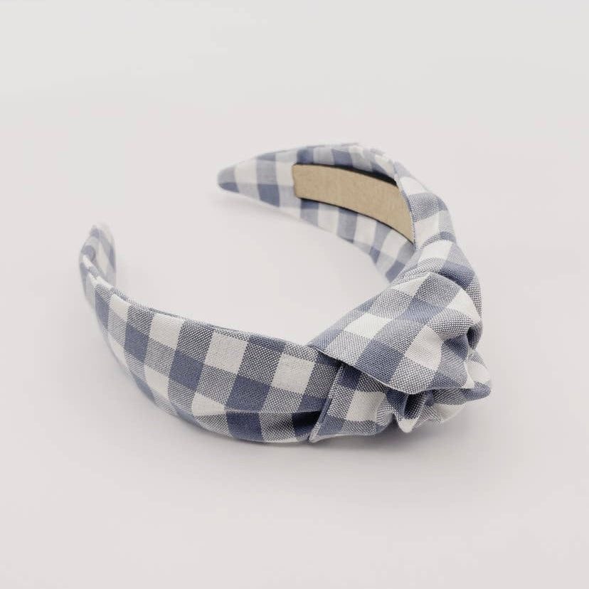 Blue Gingham Headband