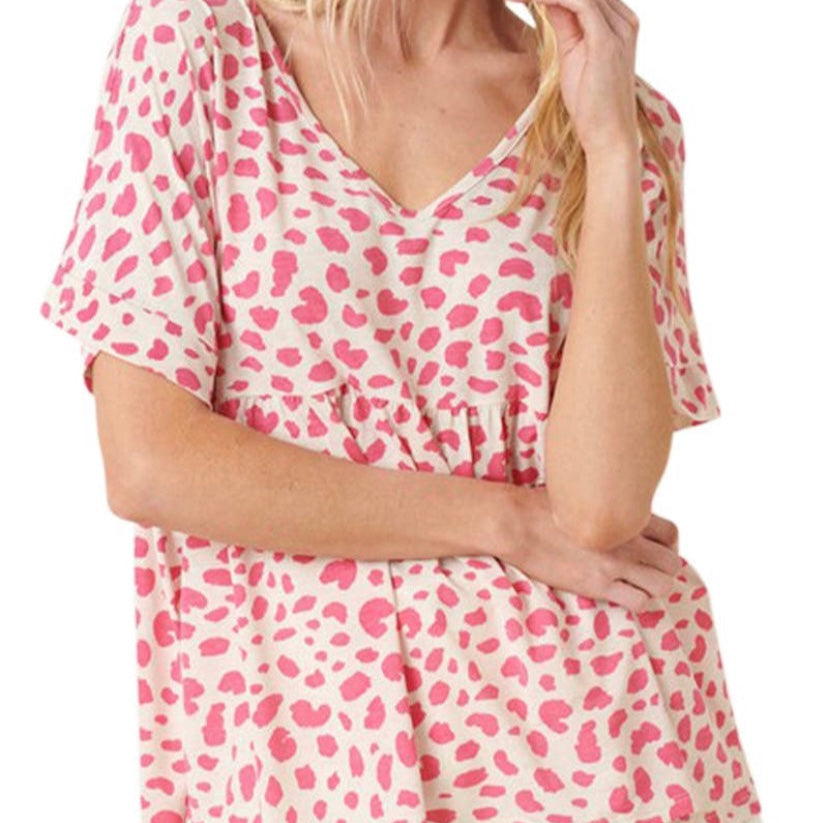 Hot Pink Animal Print Top