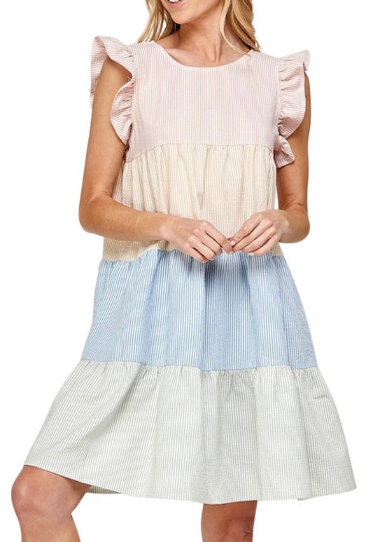 Pastel Stripe Babydoll Dress