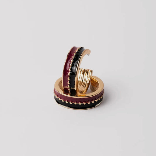 Meaghan Earrings Garnet and Black