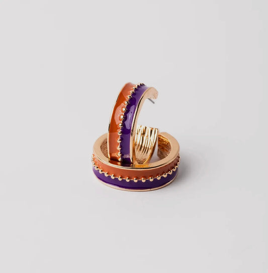 Meaghan Earrings Purple and Orange