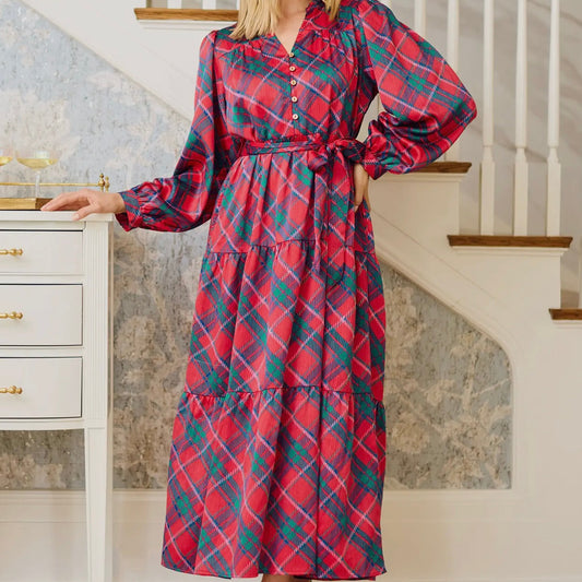 Gracelyn Plaid Holiday Dress