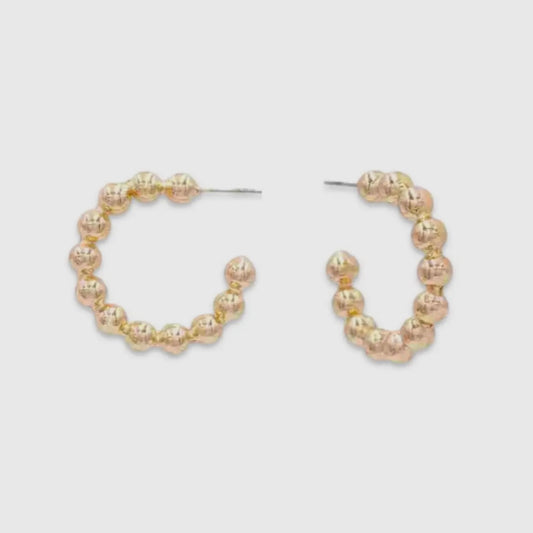 Audrey Chunky Gold Ball Hoops