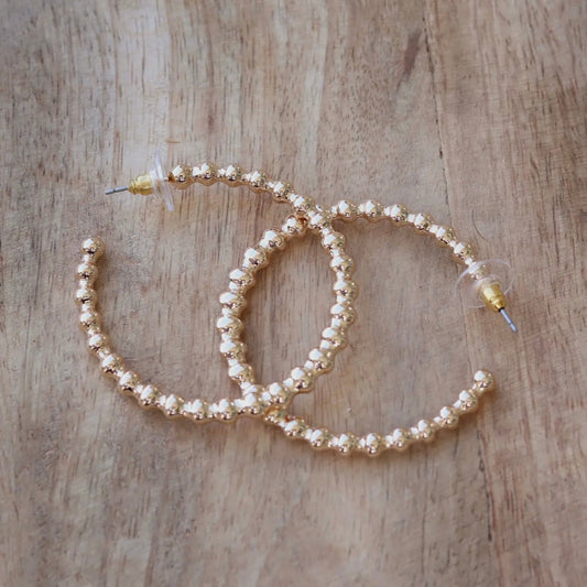 Caroline Classic Gold Ball Hoops