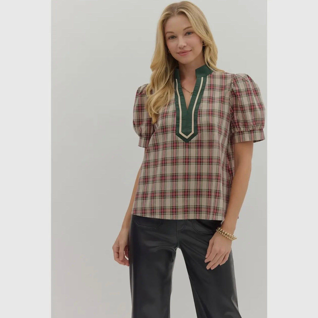 Allie Plaid Top