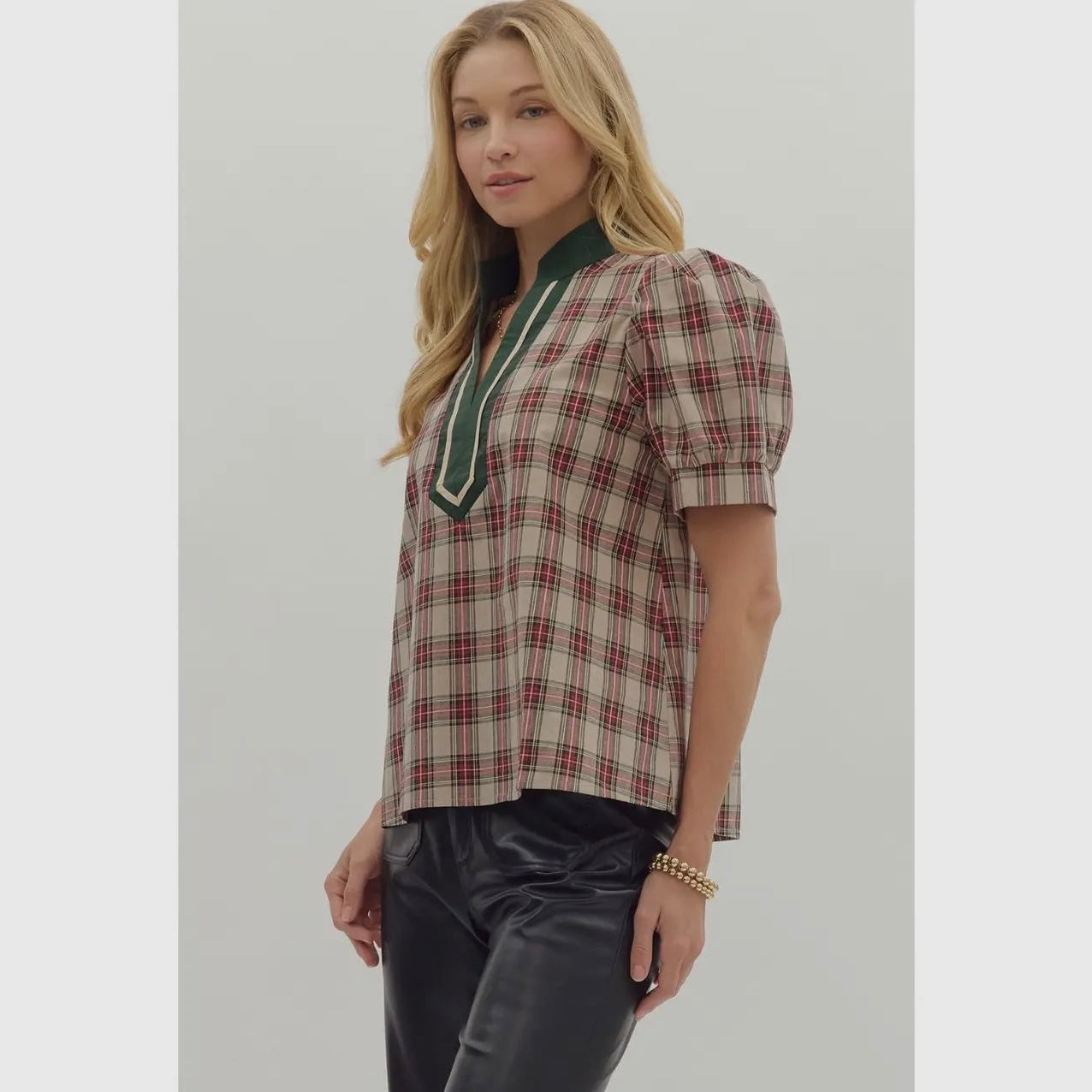 Allie Plaid Top