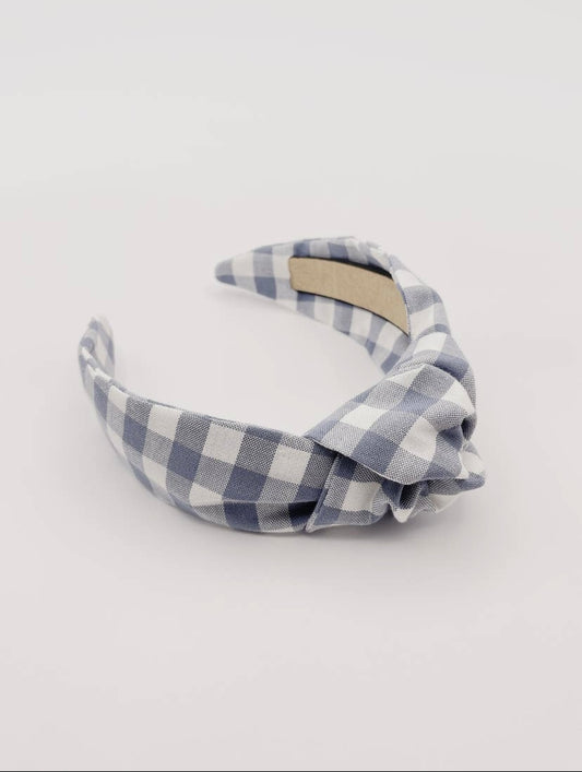 Blue Gingham Headband