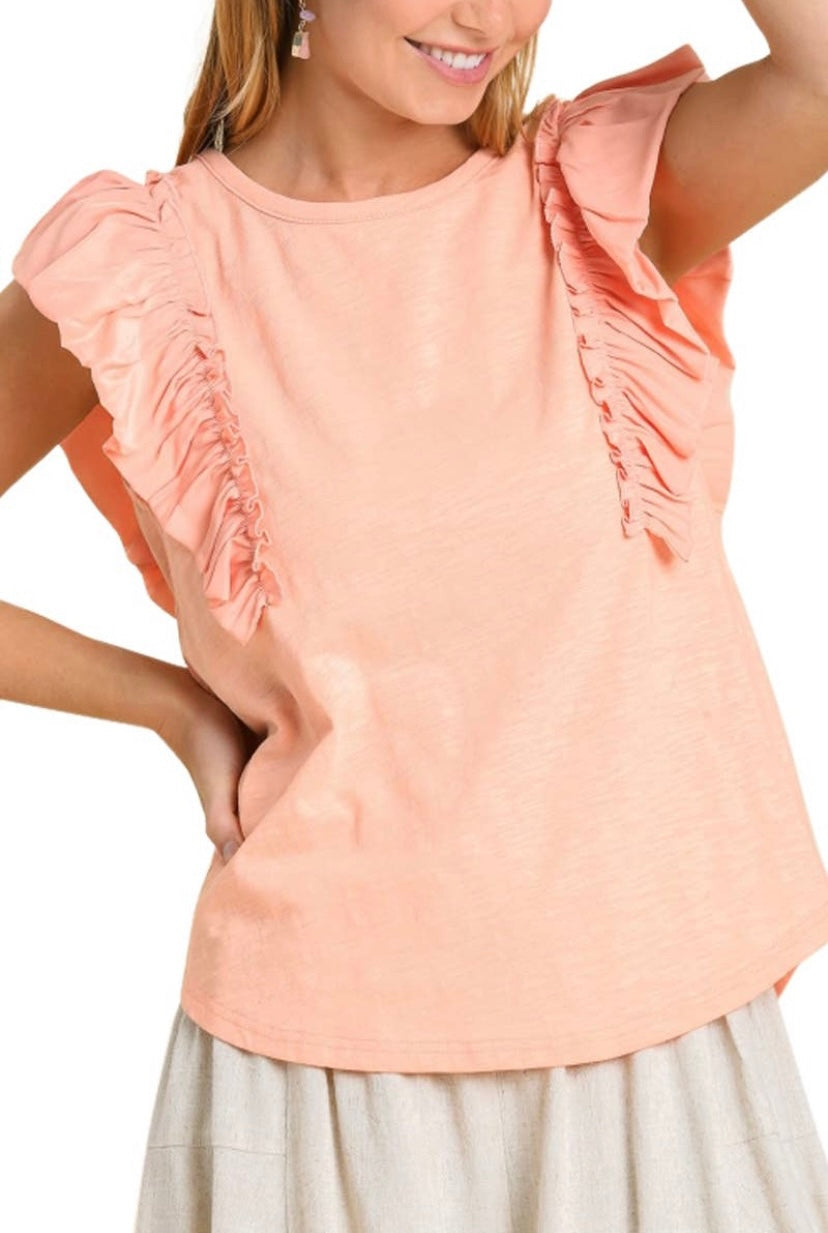 Just Peachy Ruffle Top